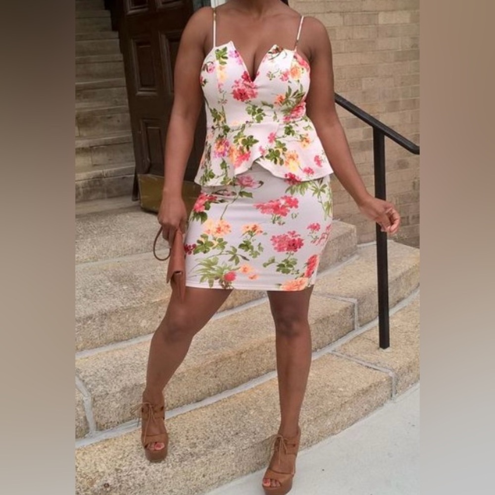 Floral Peplum Dress